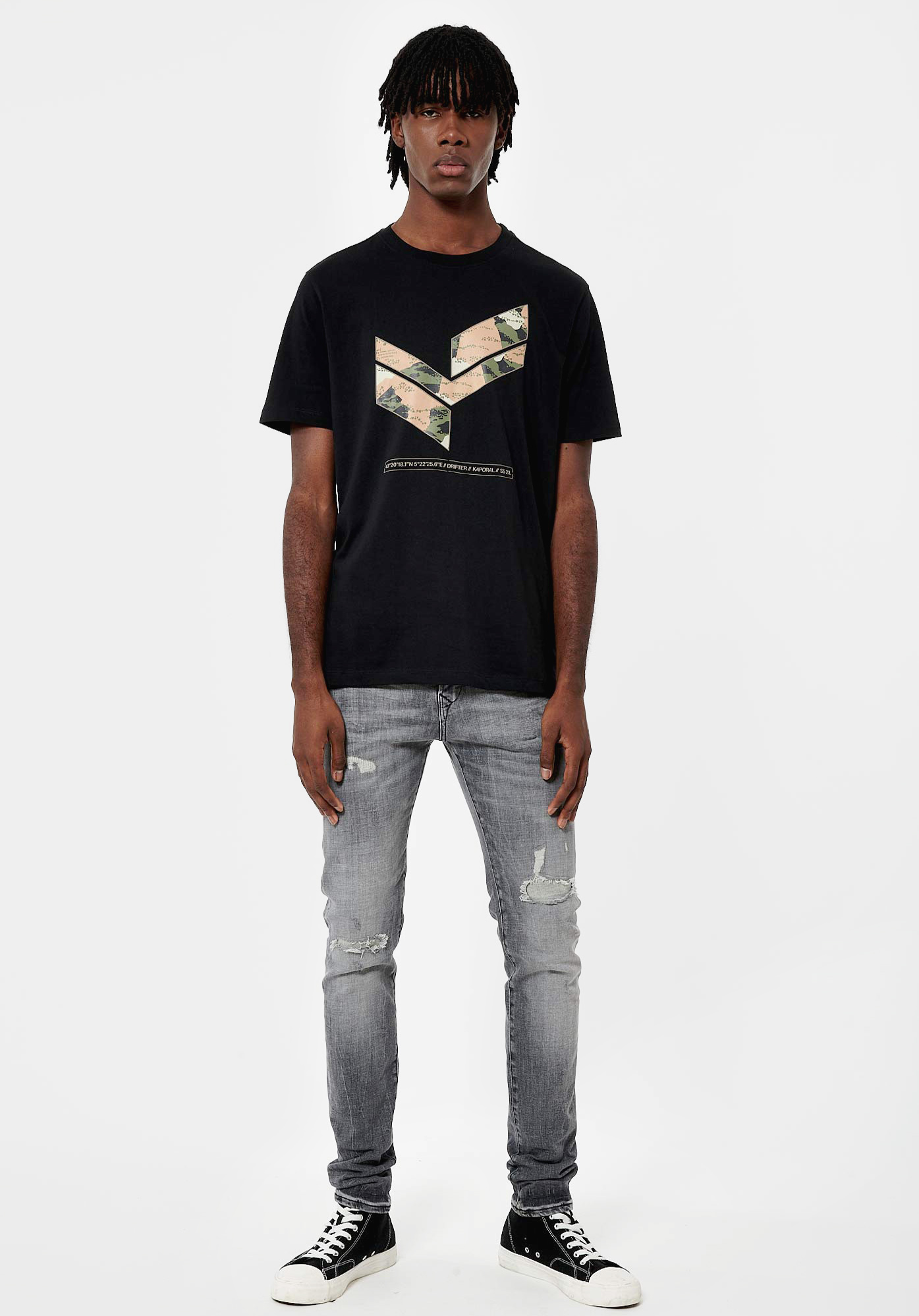CLAY   T-shirt noir Homme en 100% coton