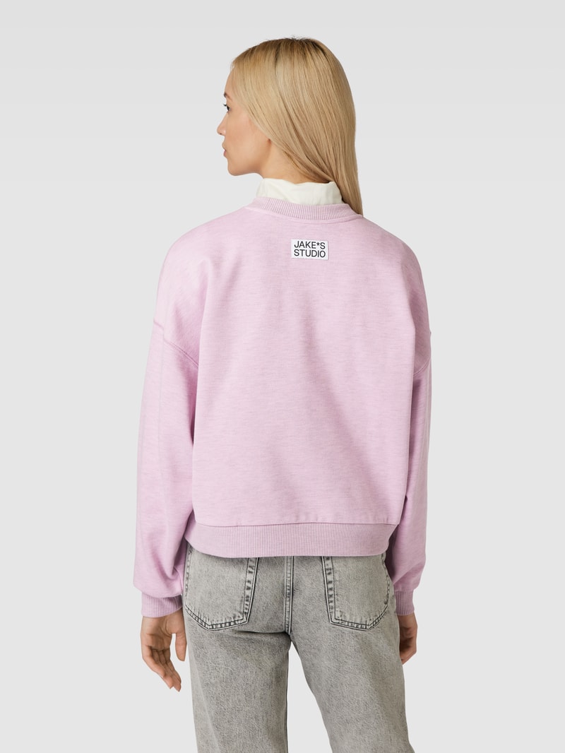 Sweatshirt mit Rundhalsausschnitt und überschnittenen Schultern in rosa