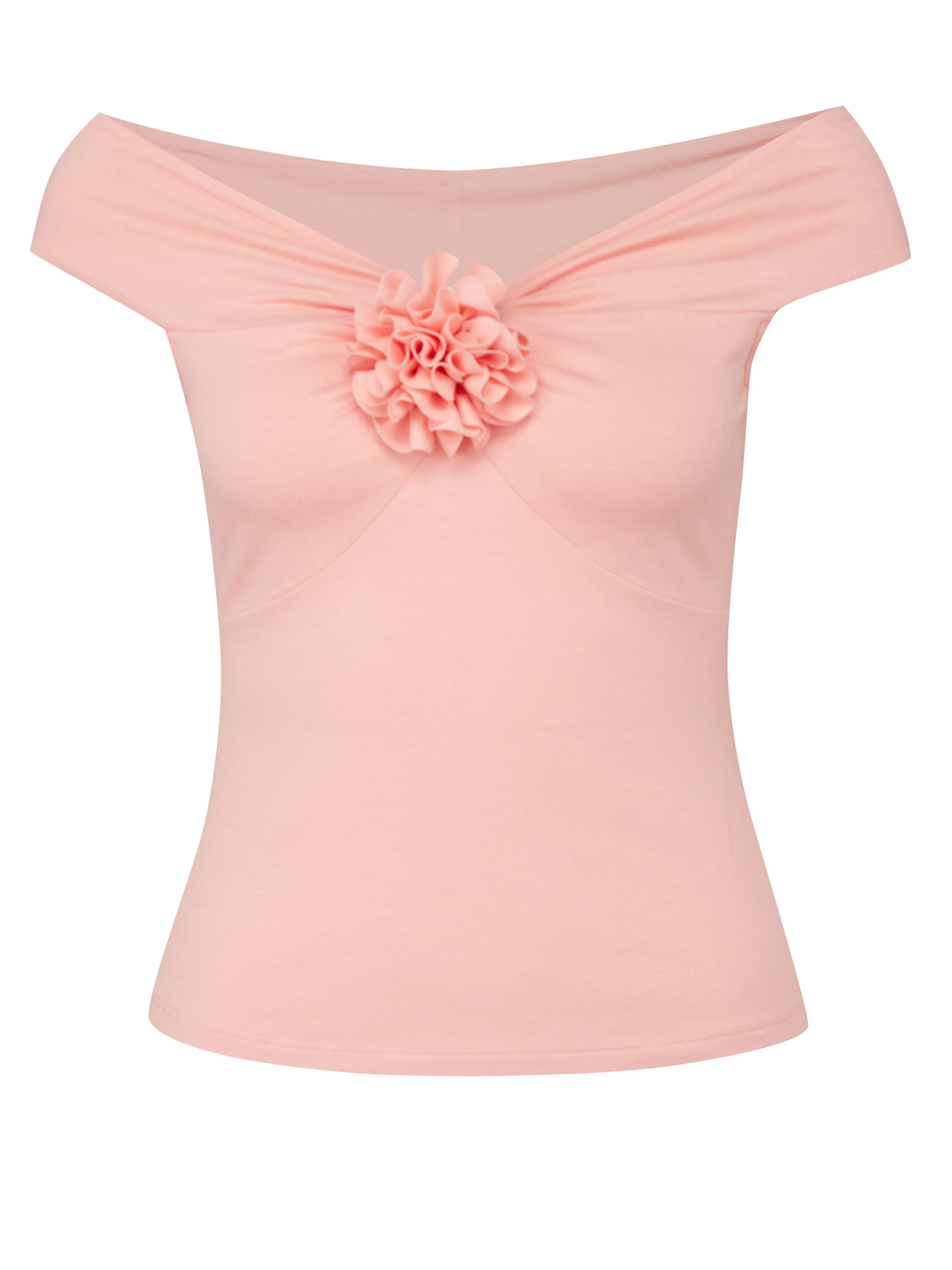 Hellrosa kurzärmeliges Damen-T-Shirt mit Applikation ORSAY