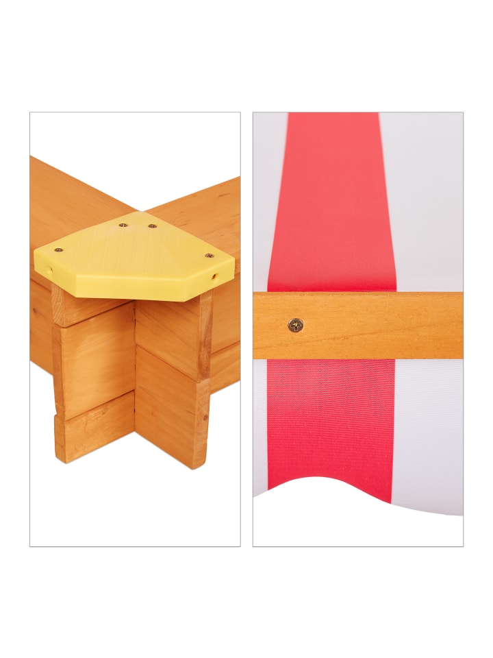 relaxdays Sandkasten in Natur - (B)117 x (H)117 x (T)117 cm günstig kaufen onesize