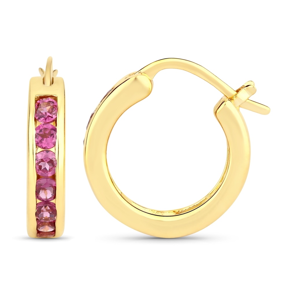 Rafaela Donata Boucles doreilles Argent sterling Rhodolite en Or jaune Bijoux