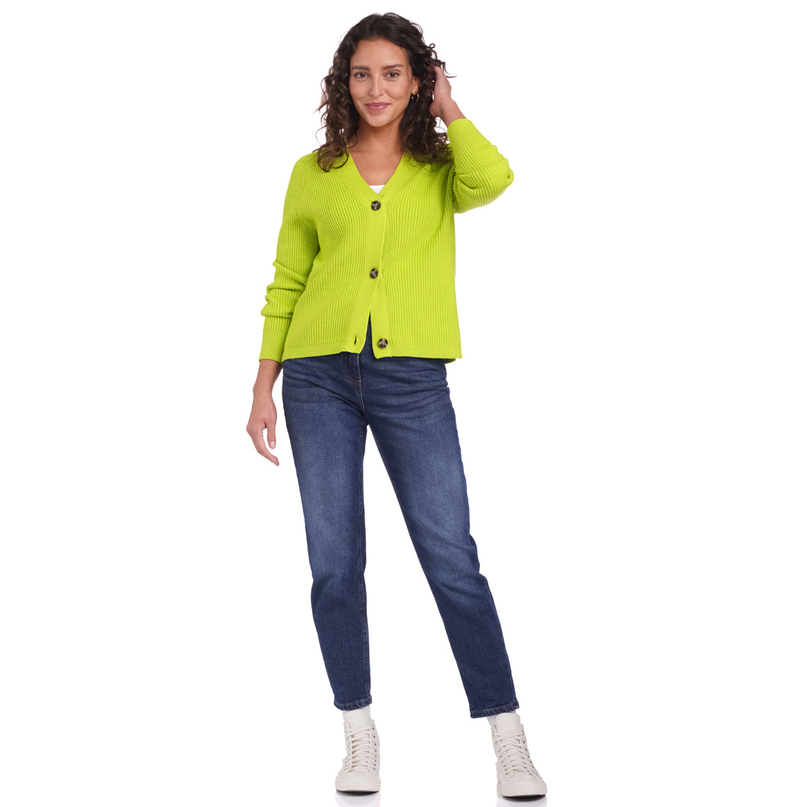 Damen Strickjacke mit V-Ausschnitt