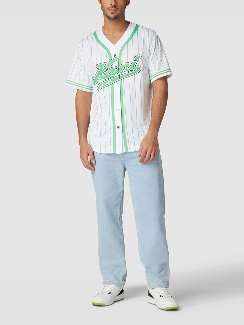Freizeithemd mit Label-Stitching - P&C x Karl Kani in weiss