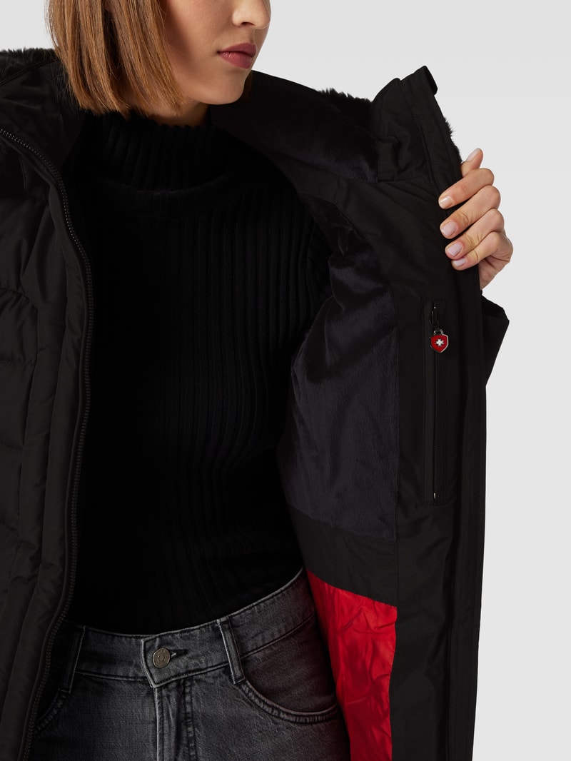 Funktionsjacke mit abnehmbarer Kapuze Modell 'Belvitesse Medium' in schwarz