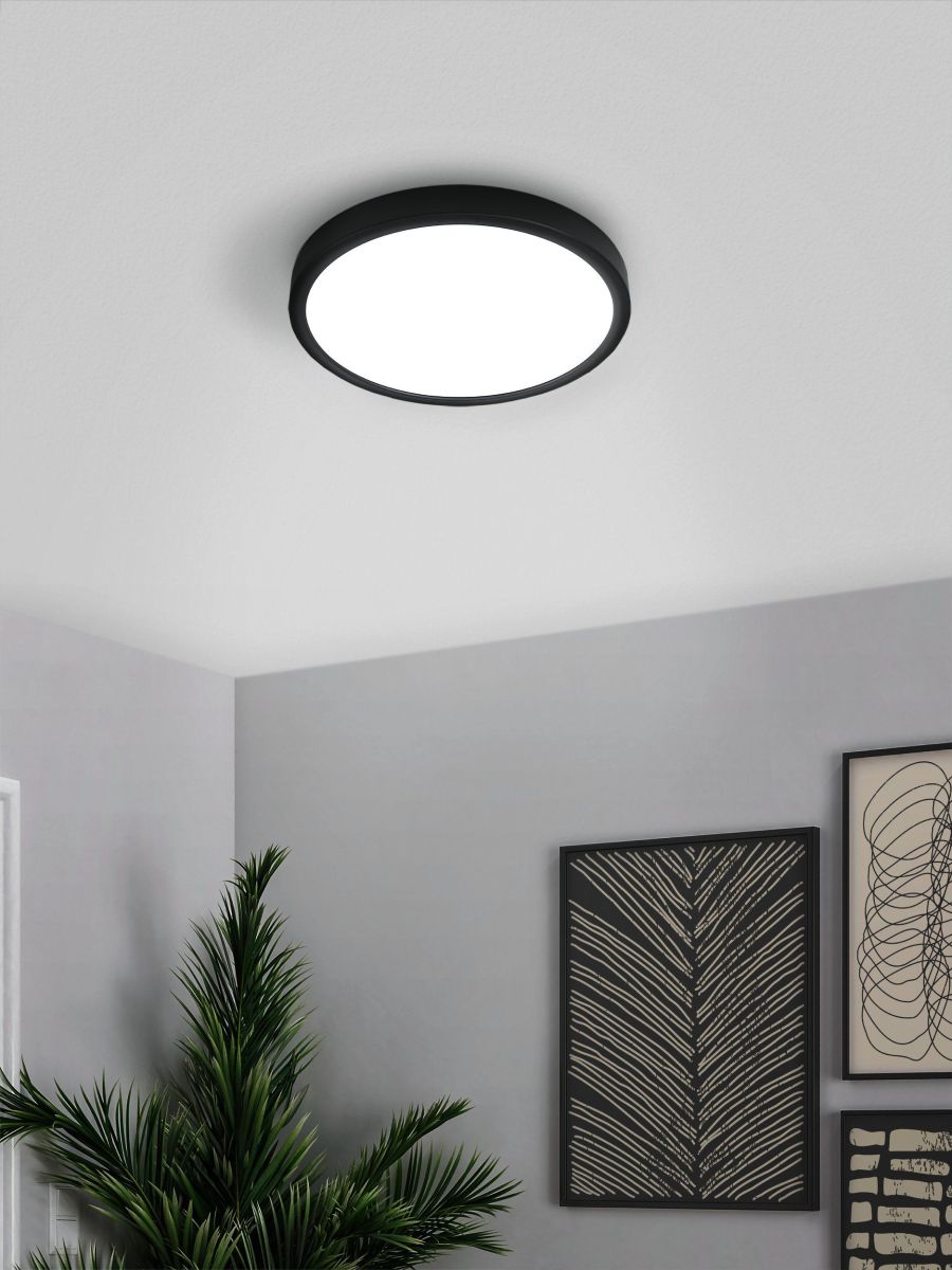 EGLO LED Deckenleuchte Fueva 5 (kaltweiß) Schwarz Ø 16 cm