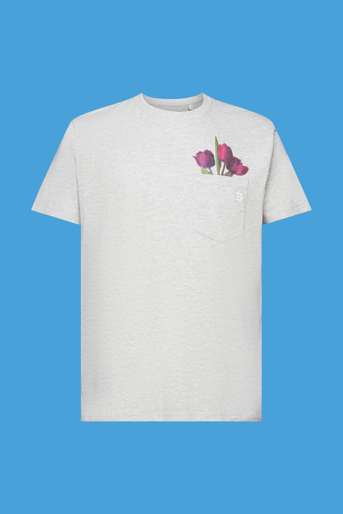 Jersey-T-Shirt mit Print an der Tasche