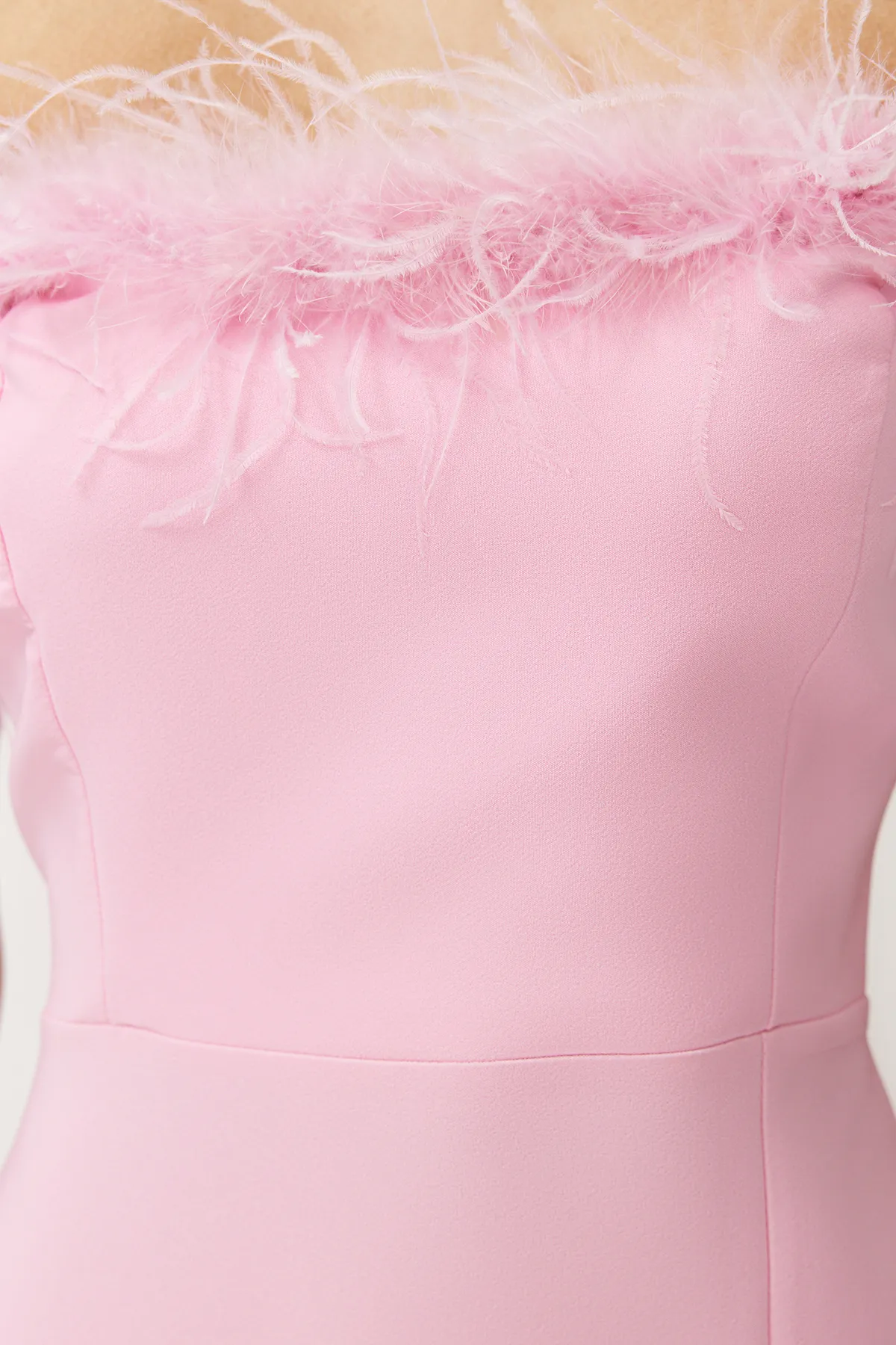 Trendyol Collection  Hellrosa durchbrochen gewebtes Abendkleid - TPRSS22AE0095
