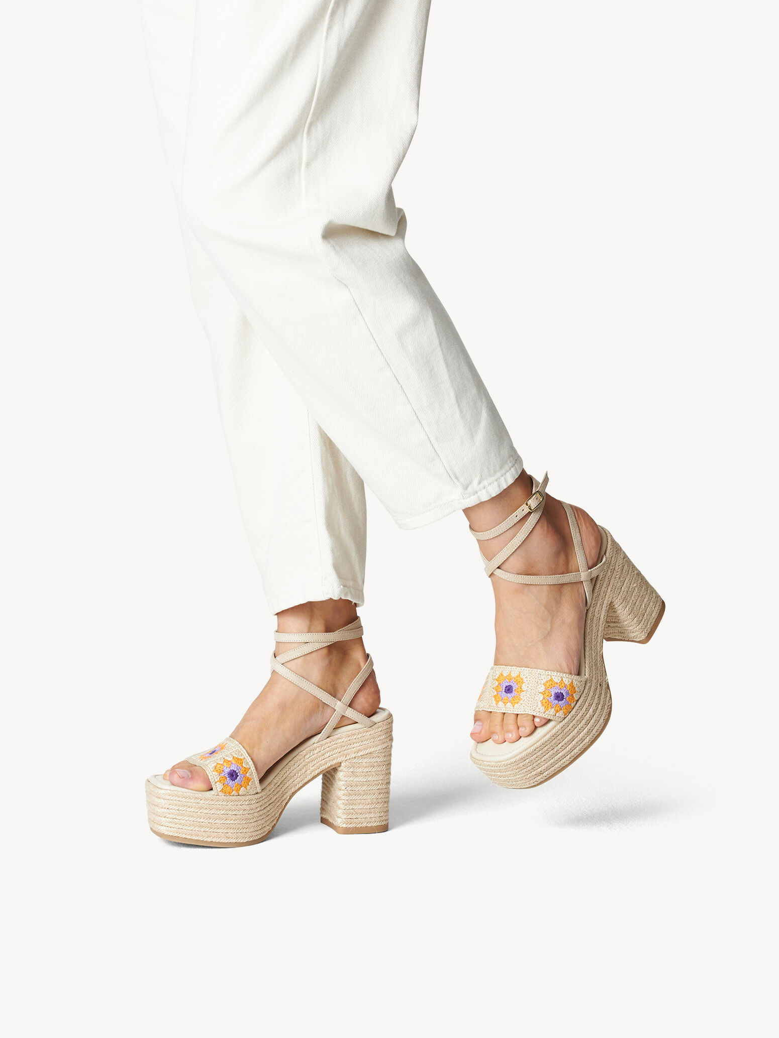 Sandale à talon - beige