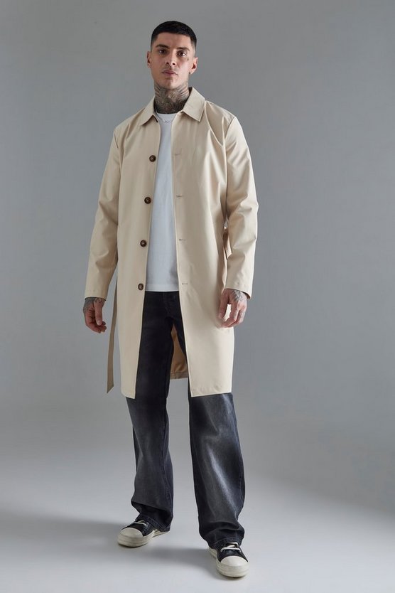Tall klassischer Trenchcoat mit Gürtel