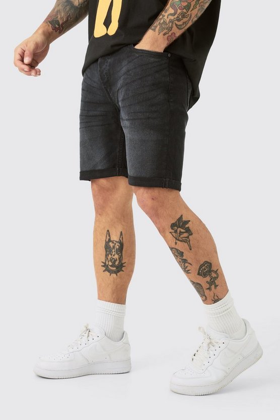 Schwarze Jeansshorts