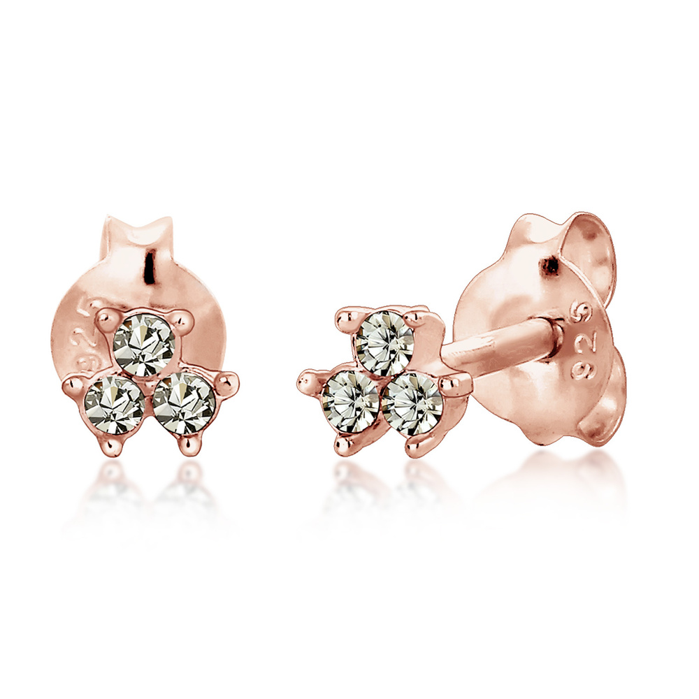 Elli Elli Boucles d'Oreilles Geo Trio Fein Kristalle 925 Silber Boucles d'oreilles