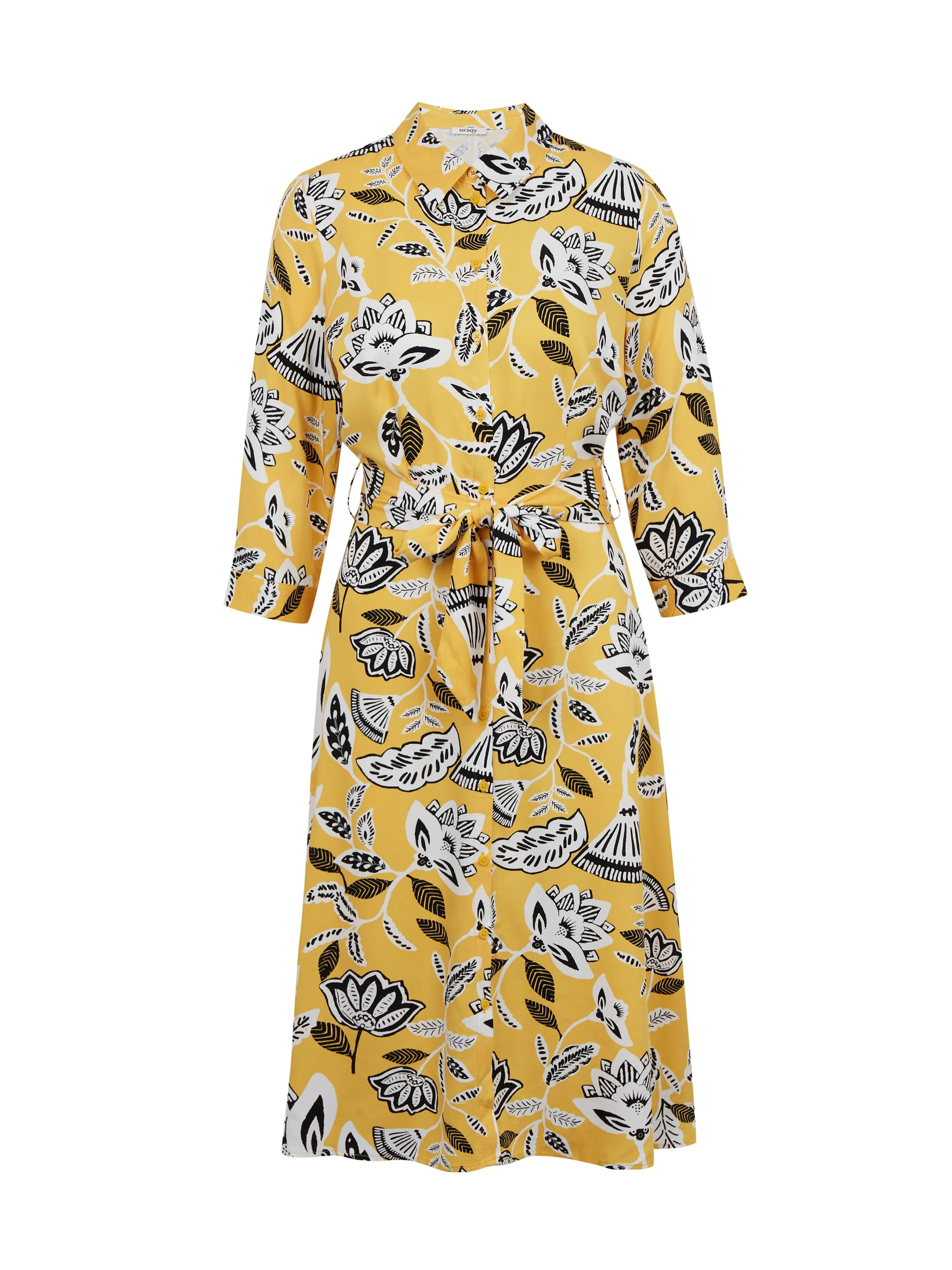 Gelbes geblümtes Damenkleid ORSAY