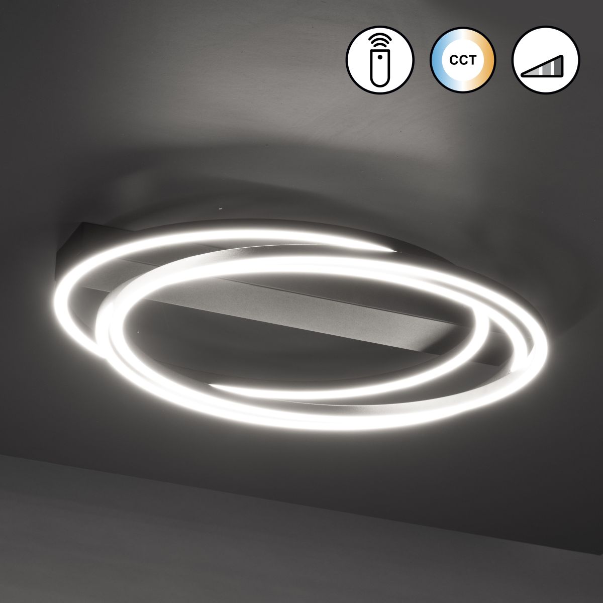 Fischer & Honsel LED Deckenlampe Kiku Schwarz