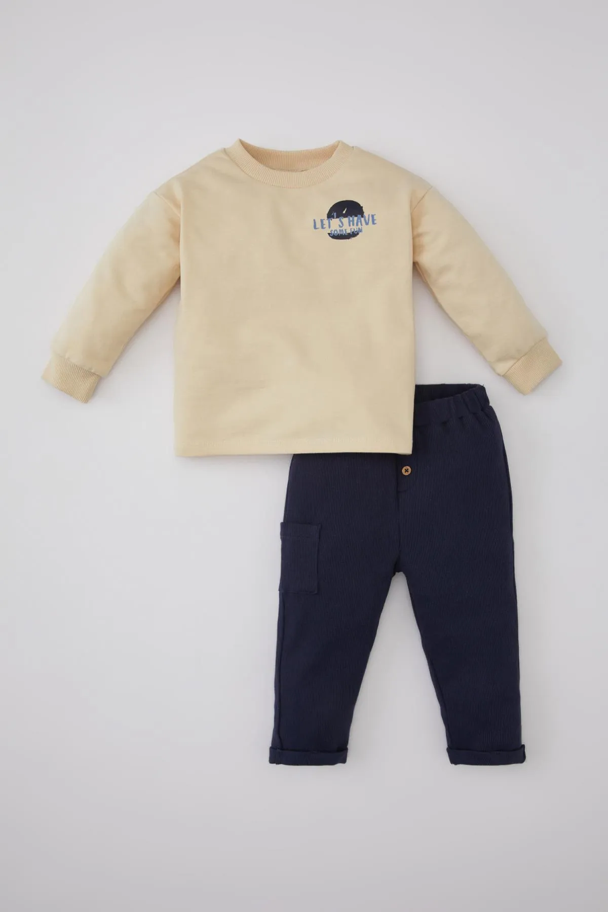 DeFacto  Sweatshirt-Hosen mit Slogan-Aufdruck für Babys im 2er-Set