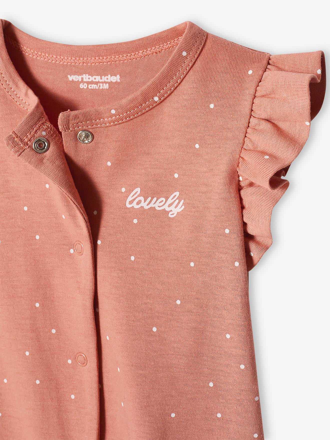 Vertbaudet 2er-Pack Mädchen Baby Overalls Oeko-Tex - pfirsich