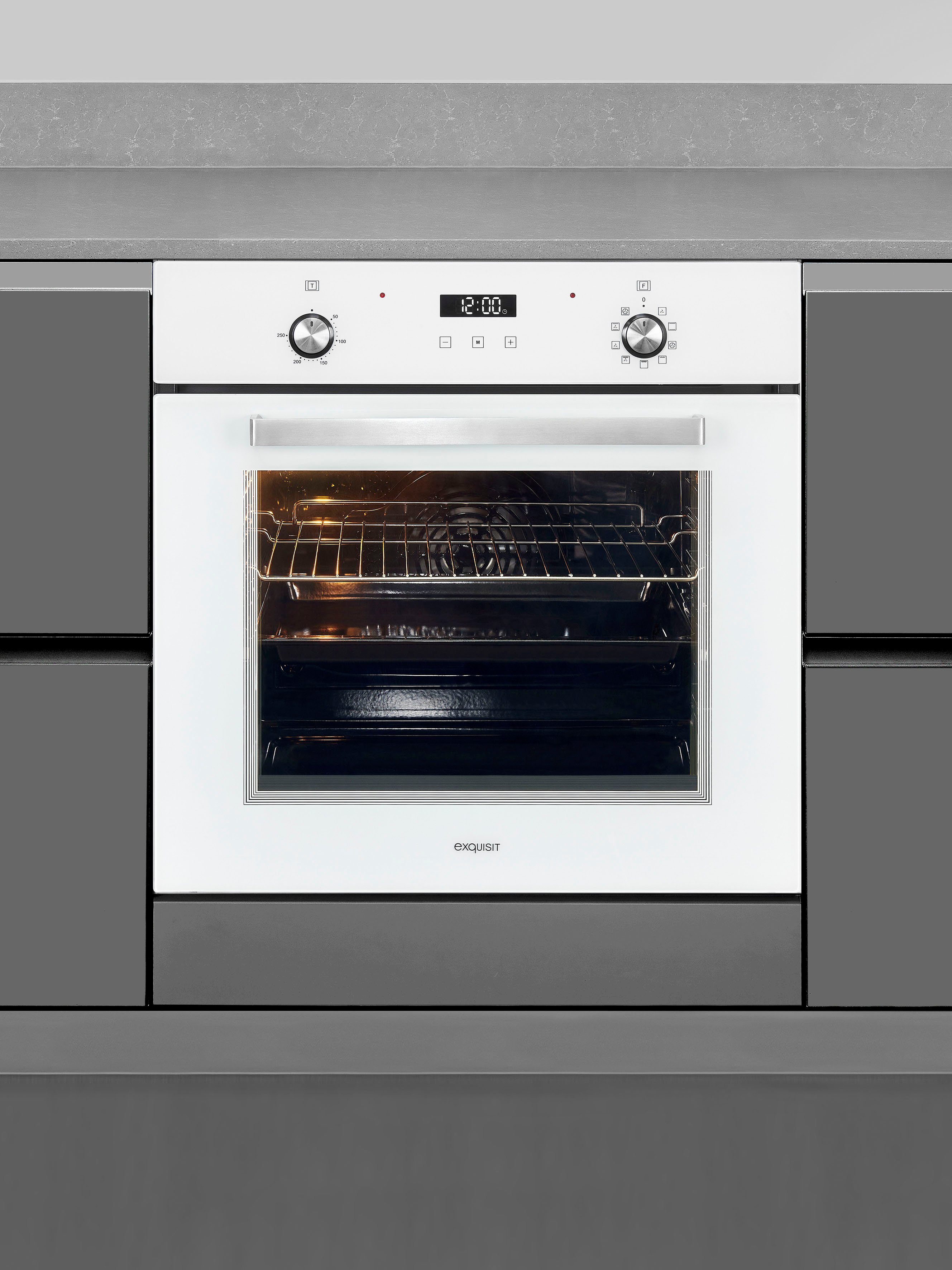 exquisit Backofen-Set BAKOIN76601, mit Teleskopauszug nachrüstbar
