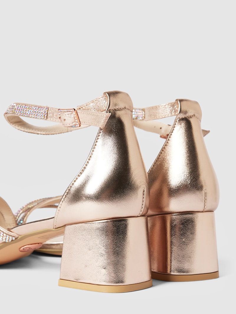 Sandaletten mit Paillettenbesatz Modell 'LILLY' in rose gold