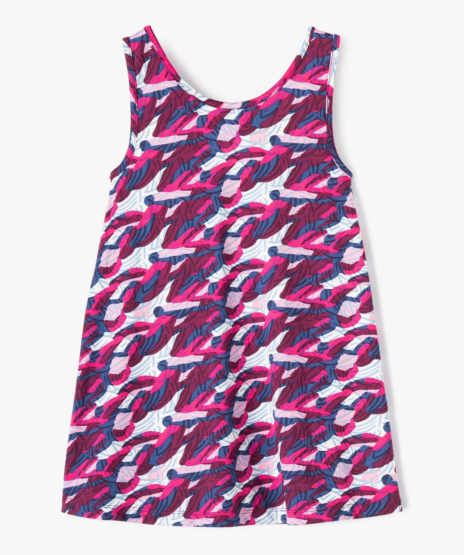 Robe imprimée avec doublure combishort fille multicolore | GEMO