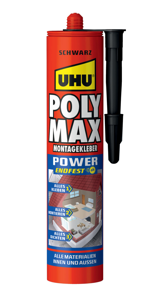 UHU POLY MAX Endfest schwarz, 425g - ATU