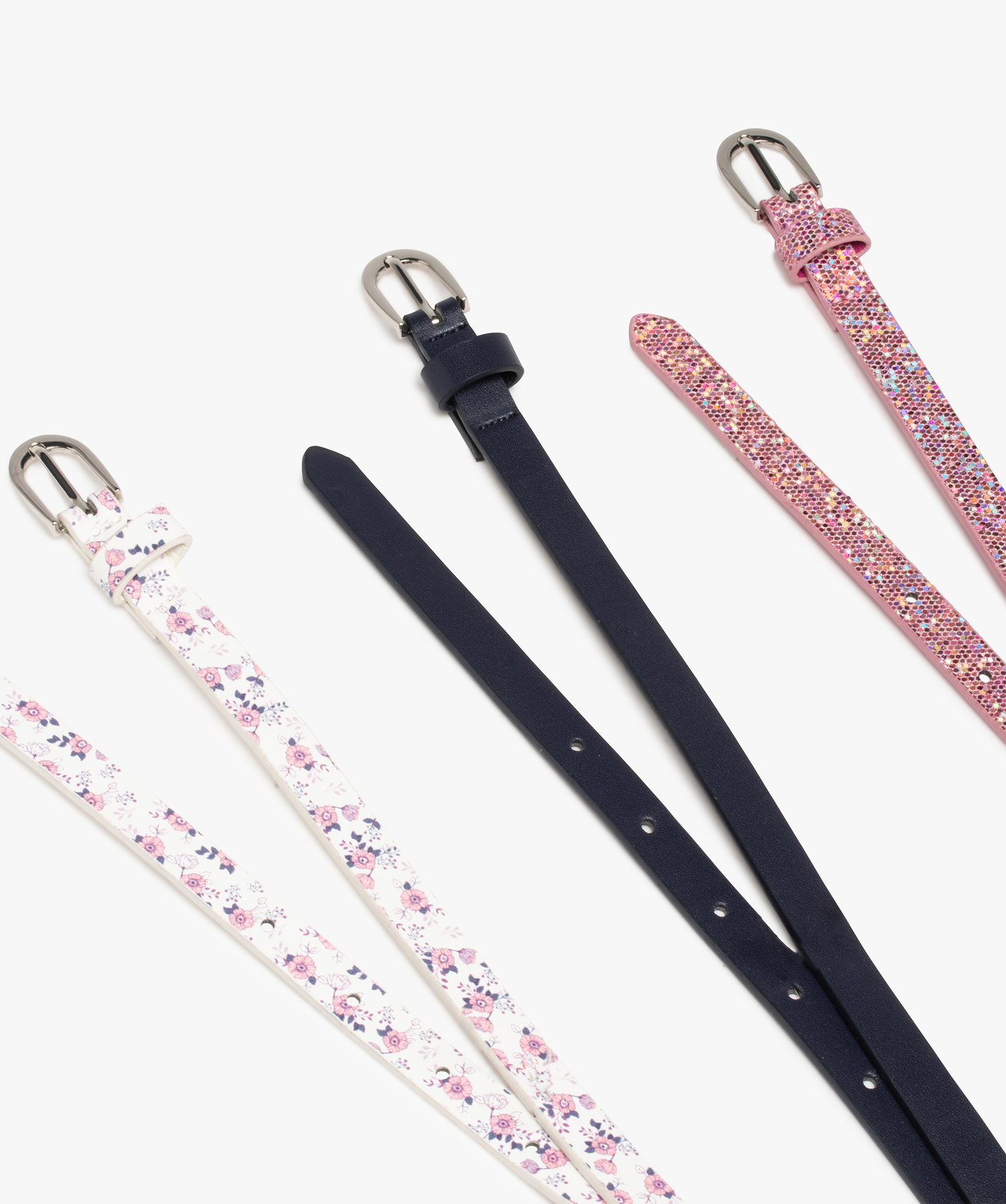 Ceintures fille fine à boucle (lot de 3) rose | GEMO