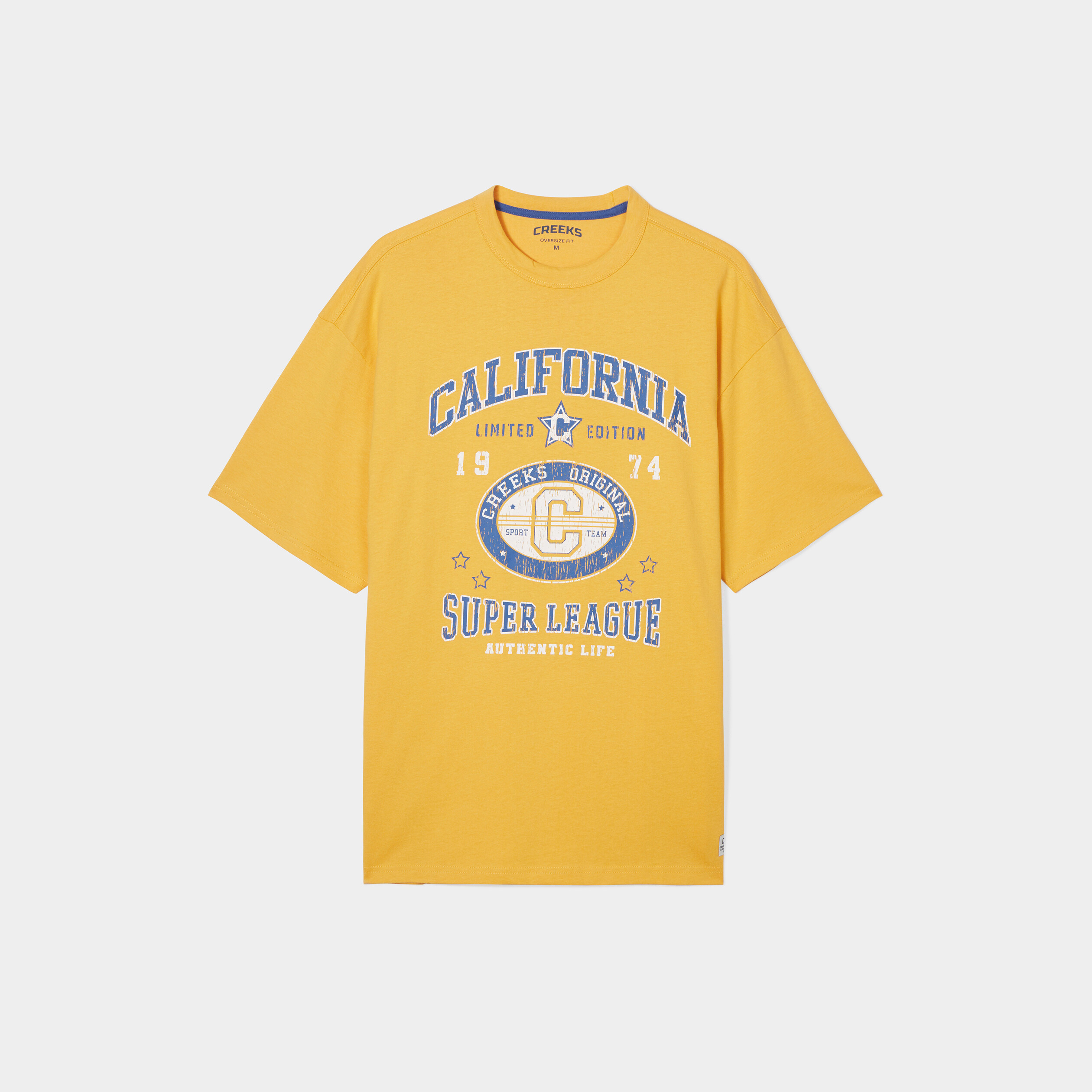 T-shirt oversize manches courtes Creeks jaune or homme | La Halle
