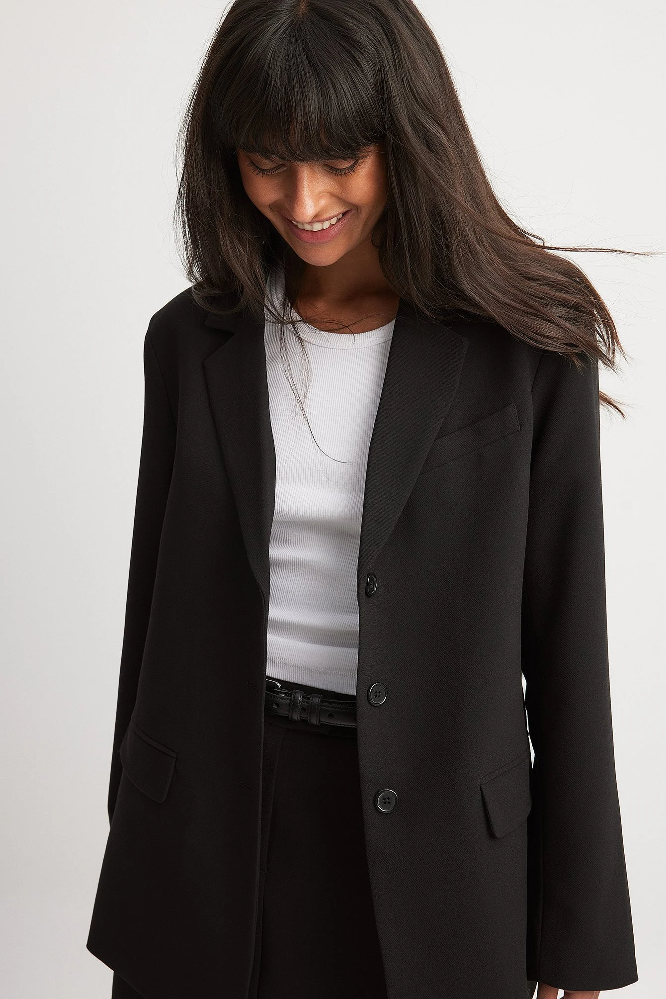 Oversize-Blazer mit drei Knöpfen