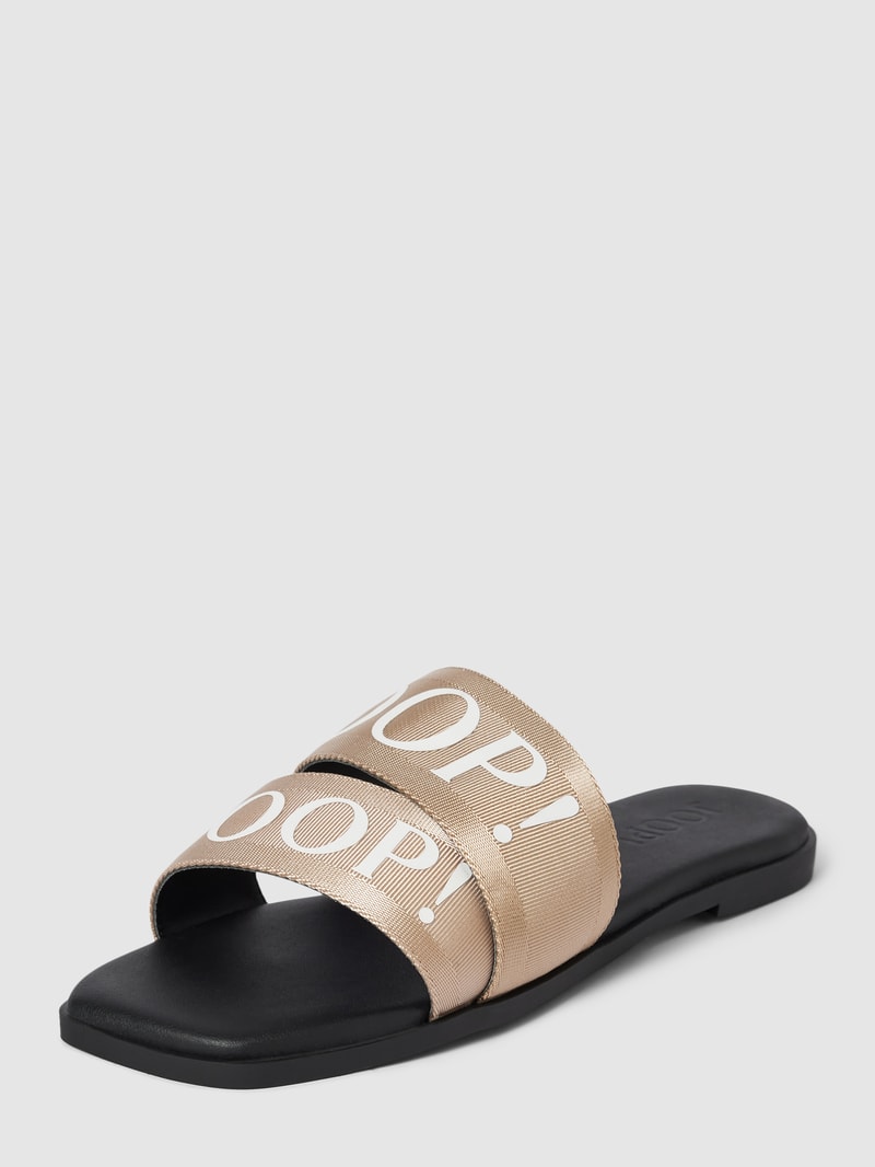 Pantoletten mit Label-Details Modell 'nastro merle' in rosé