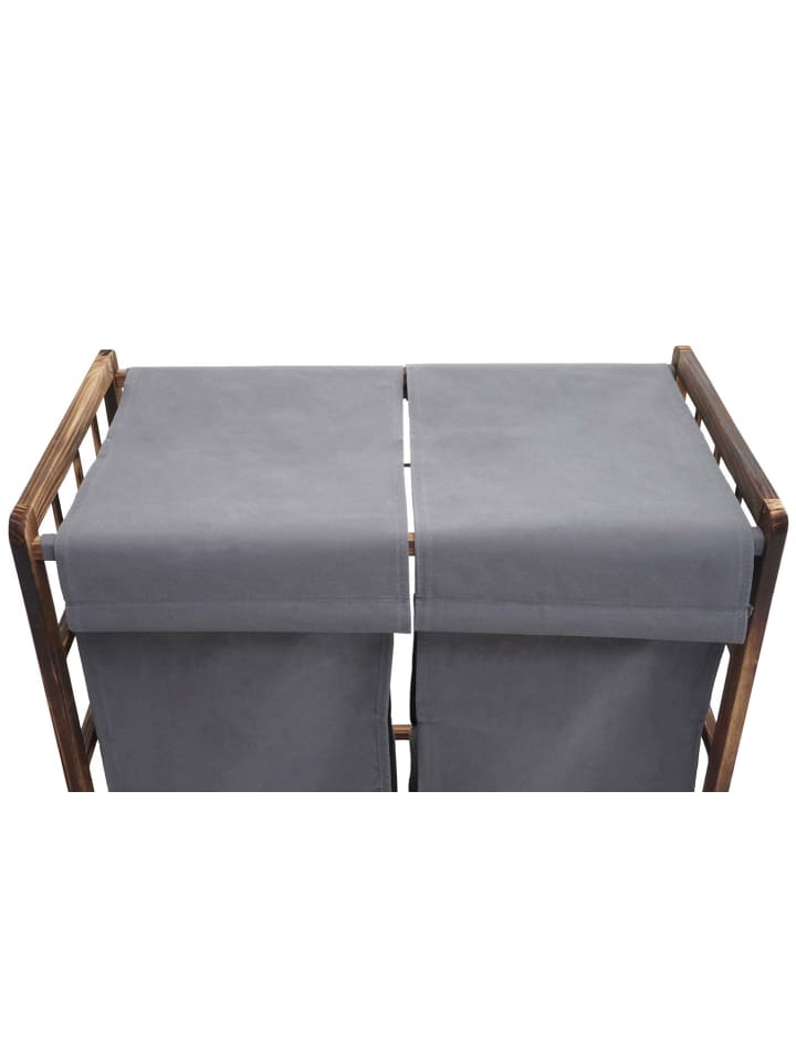 MCW Wäschesammler B60 mit 2x Wäschesack, Braun, Bezug grau günstig kaufen onesize