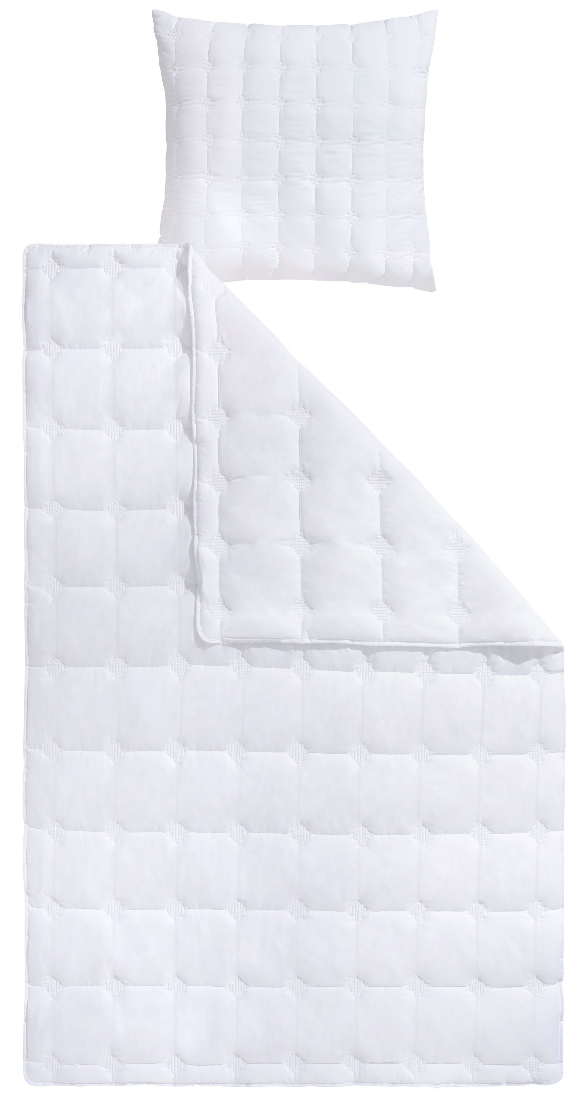 Steppbett + Kopfkissen, Medibett Cotton Soft, Beco, Füllung: 3D-Klimafaser (Polyester), 1x Bettdecke 135x200 cm & 1x Kopfkissen 80x80 cm