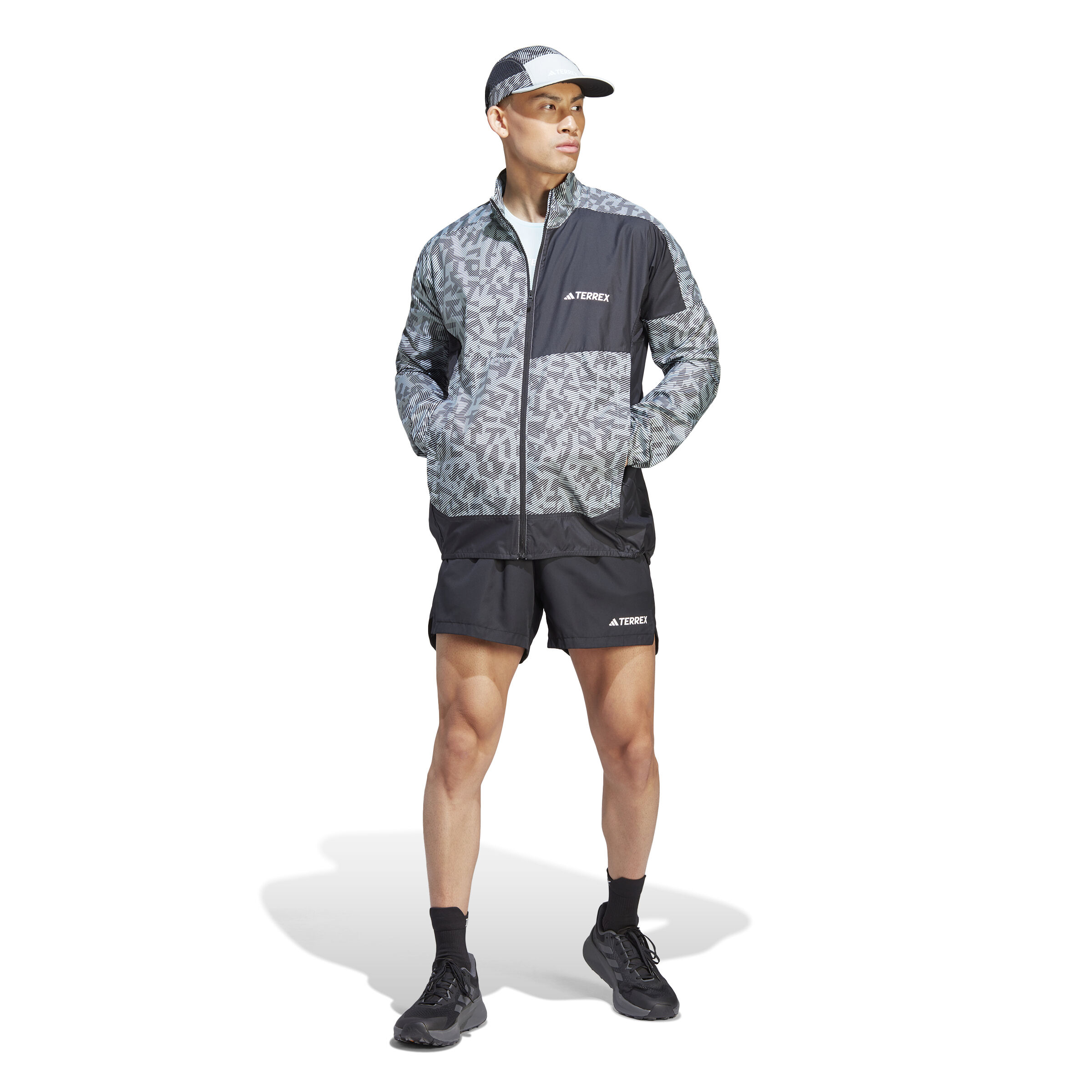 Terrex Trail Wind Laufjacke Herren - Grau, Schwarz