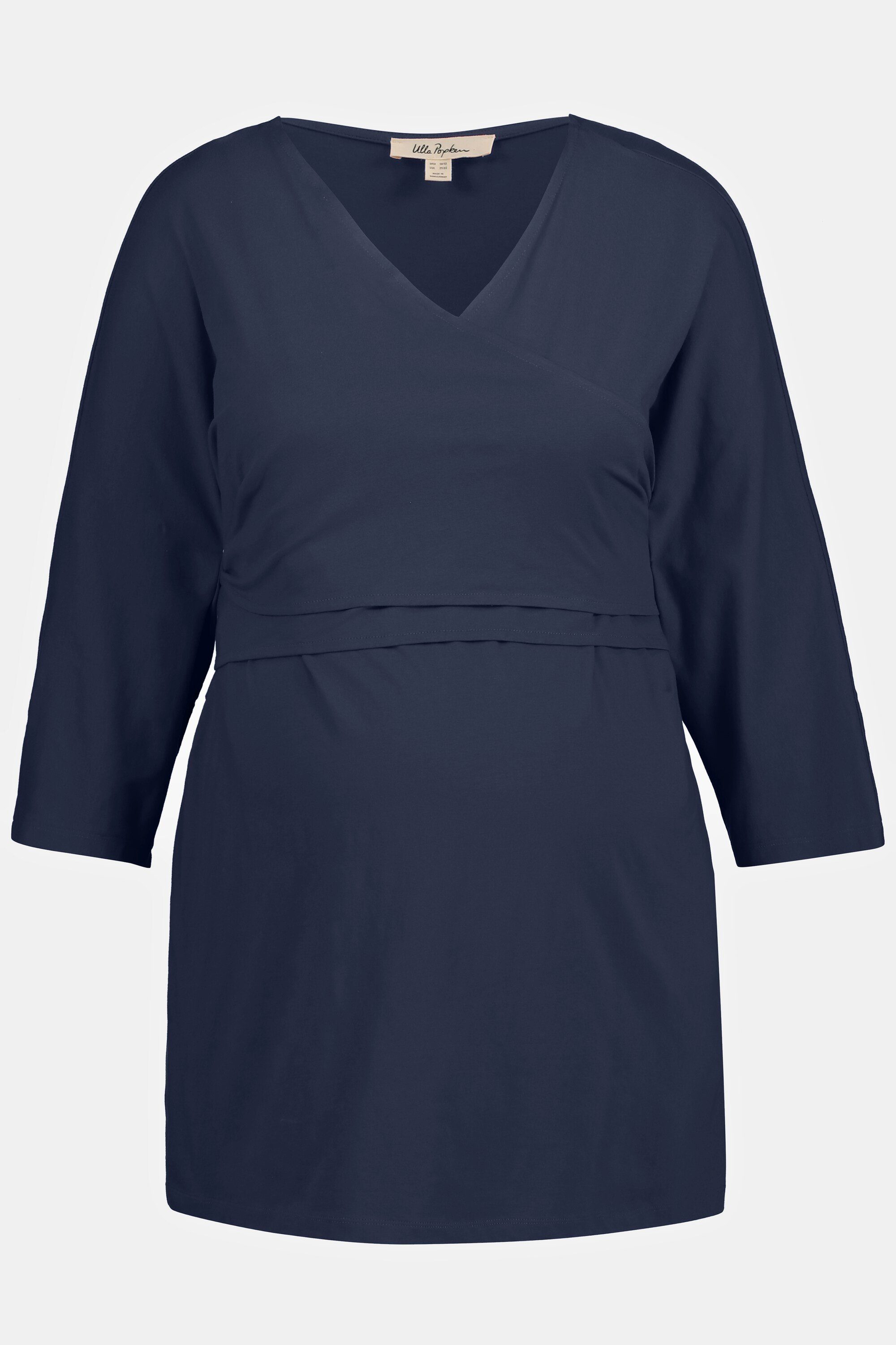 Ulla Popken Umstandsshirt Bellieva-Wickelshirt V-Ausschnitt Stilleinsatz