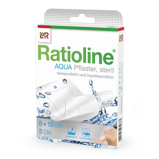 RATIOLINE aqua Duschpflaster Plus 8x10 cm steril  5 St  Pflaster