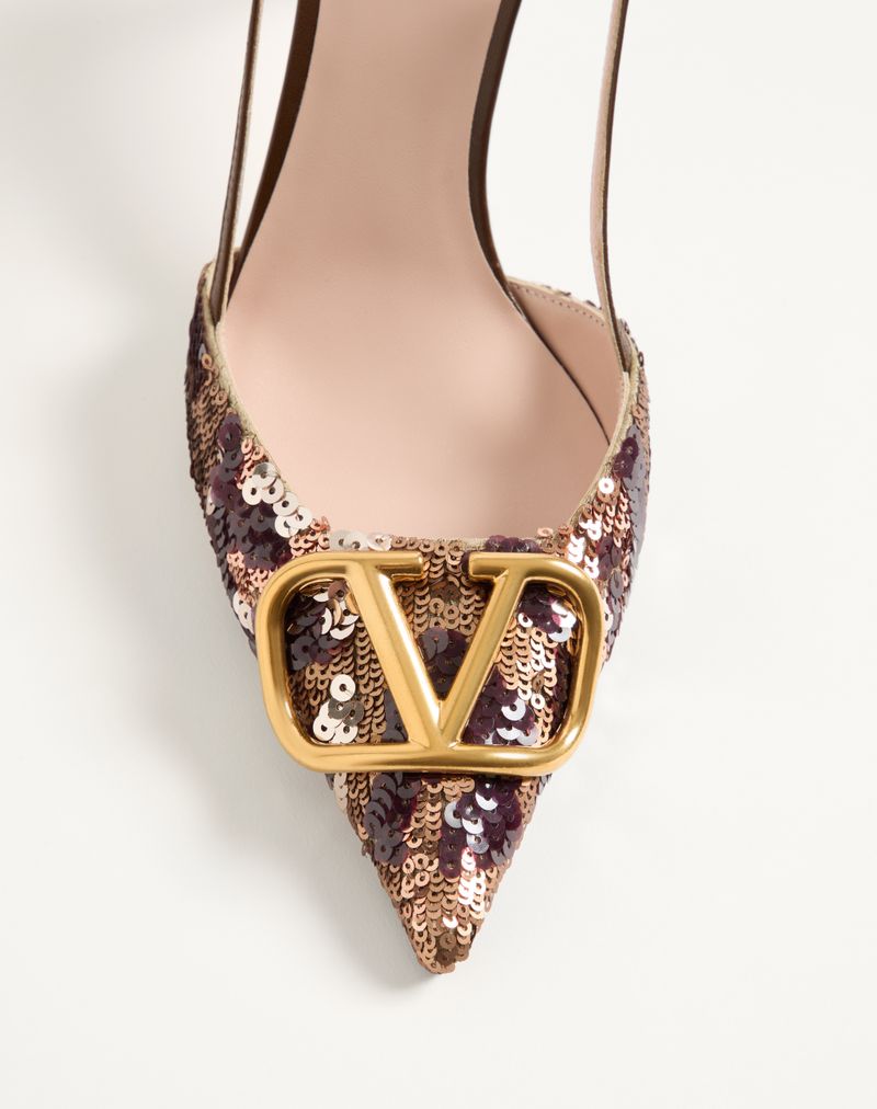 VLogo Signature Slingback Décolleté Med Animalier Broderi 80 mm
