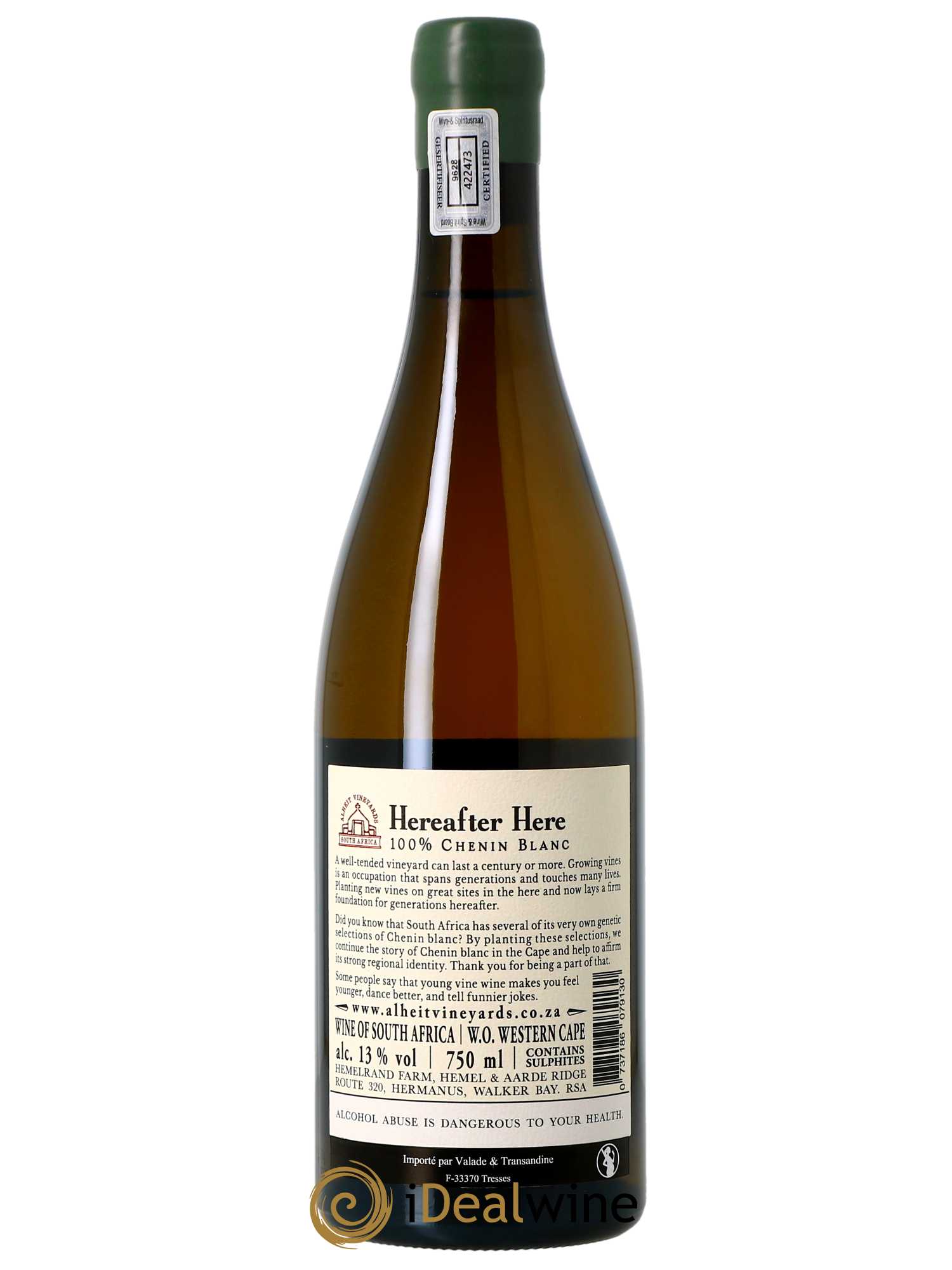 Western Cape Alheit Vineyards Hereafter Here  2021 - Lot de 1 Bouteille