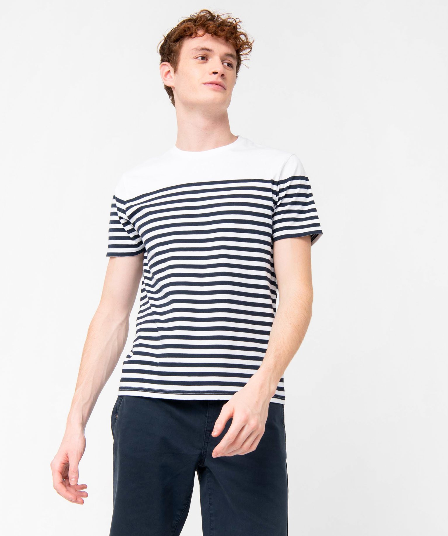 Tee-shirt homme rayé à manches courtes raye | GEMO