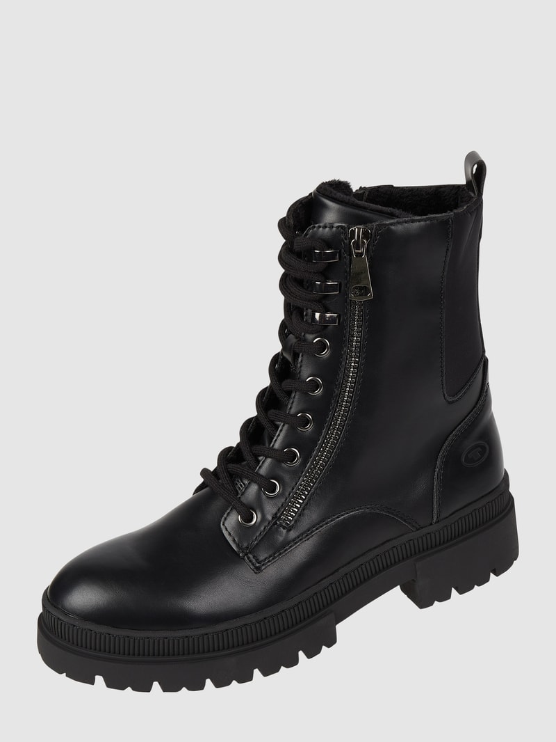 Boots in Leder-Optik in schwarz