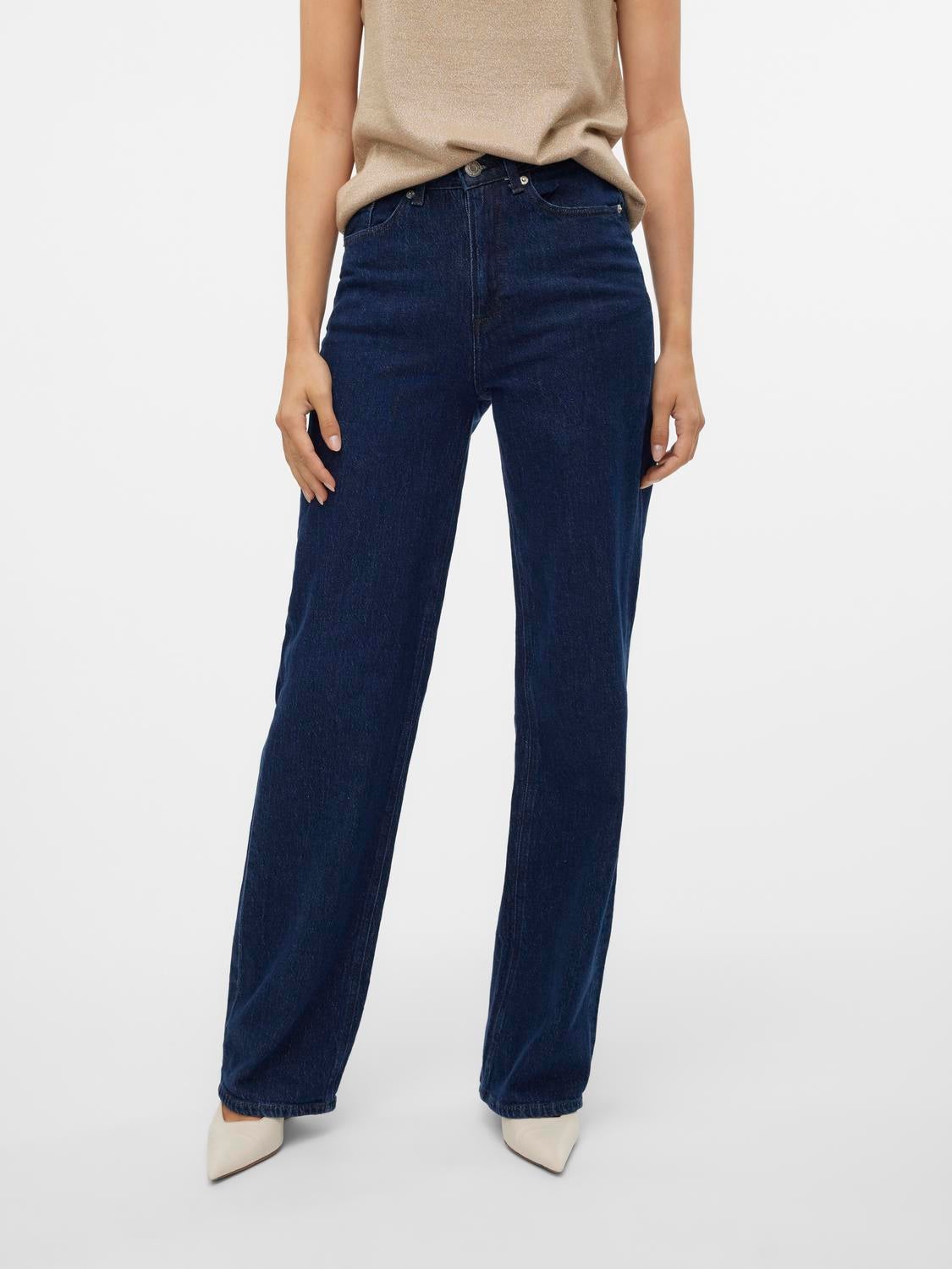 VMTESSA Hohe Taille Weit geschnitten Jeans