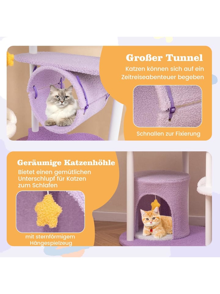 COSTWAY Kratzbaum Wolkenförmig in Lila günstig kaufen onesize