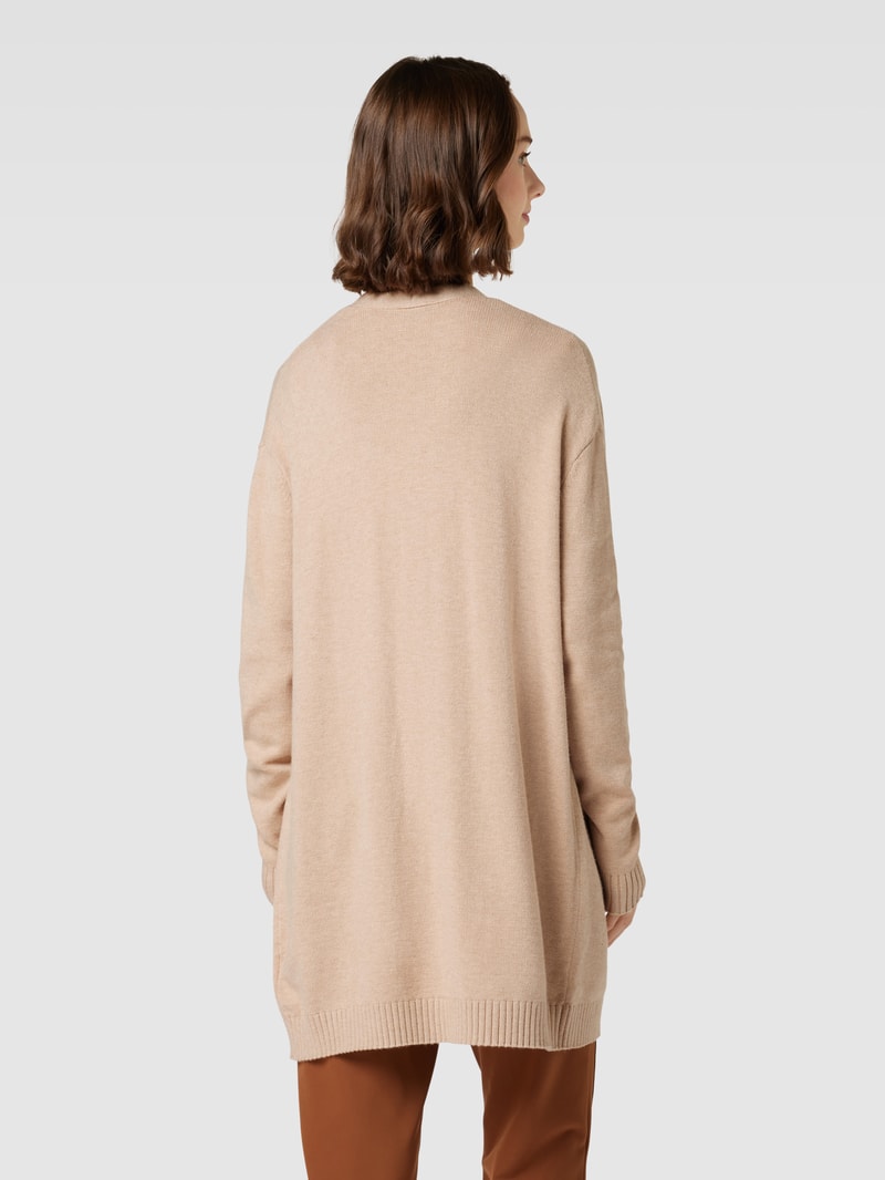 Cardigan mit gerippten Ärmelabschlüssen in beige meliert