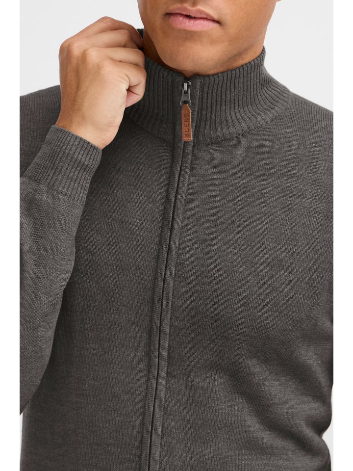 BLEND Strickjacke BHNorman 20704789ME Cardigan mit Reißverschluss in Grau günstig kaufen XXL