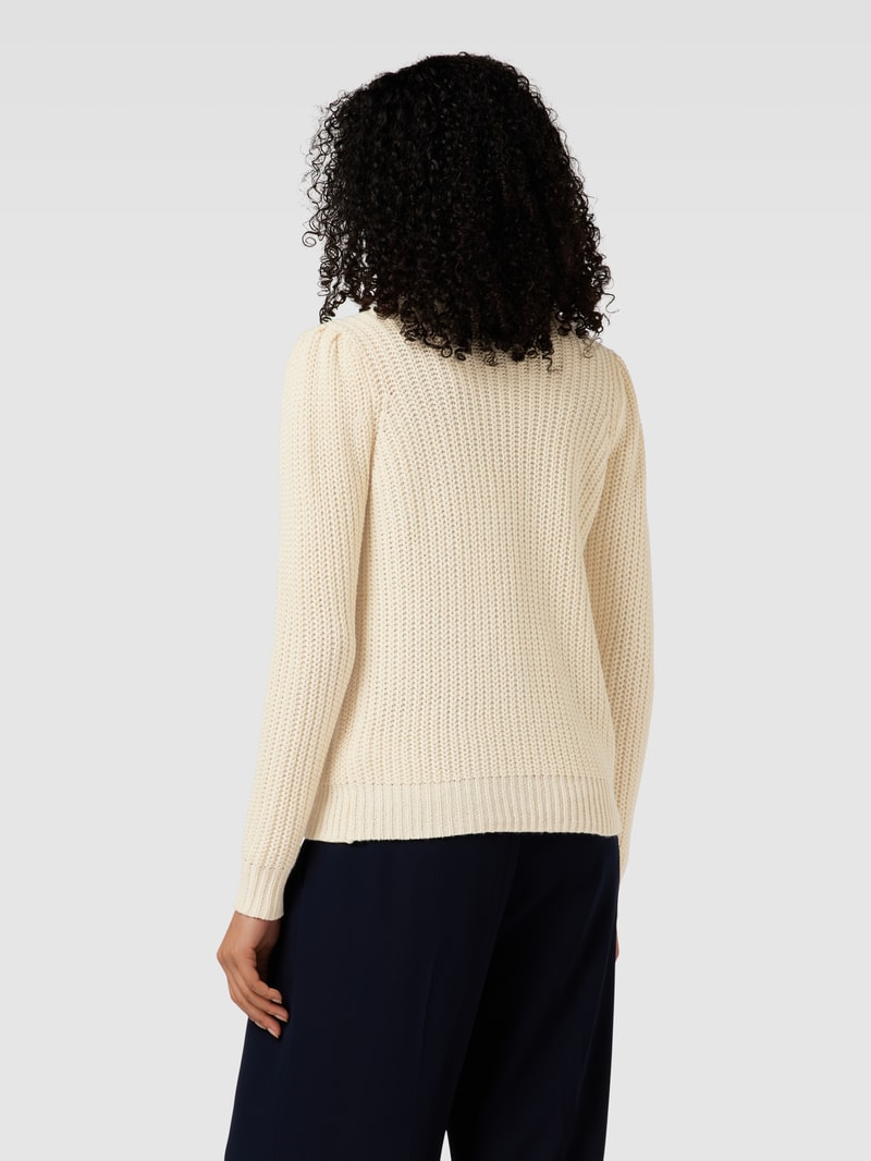 Cardigan mit V-Ausschnitt im unifarbenen Design Modell 'Remone' in offwhite