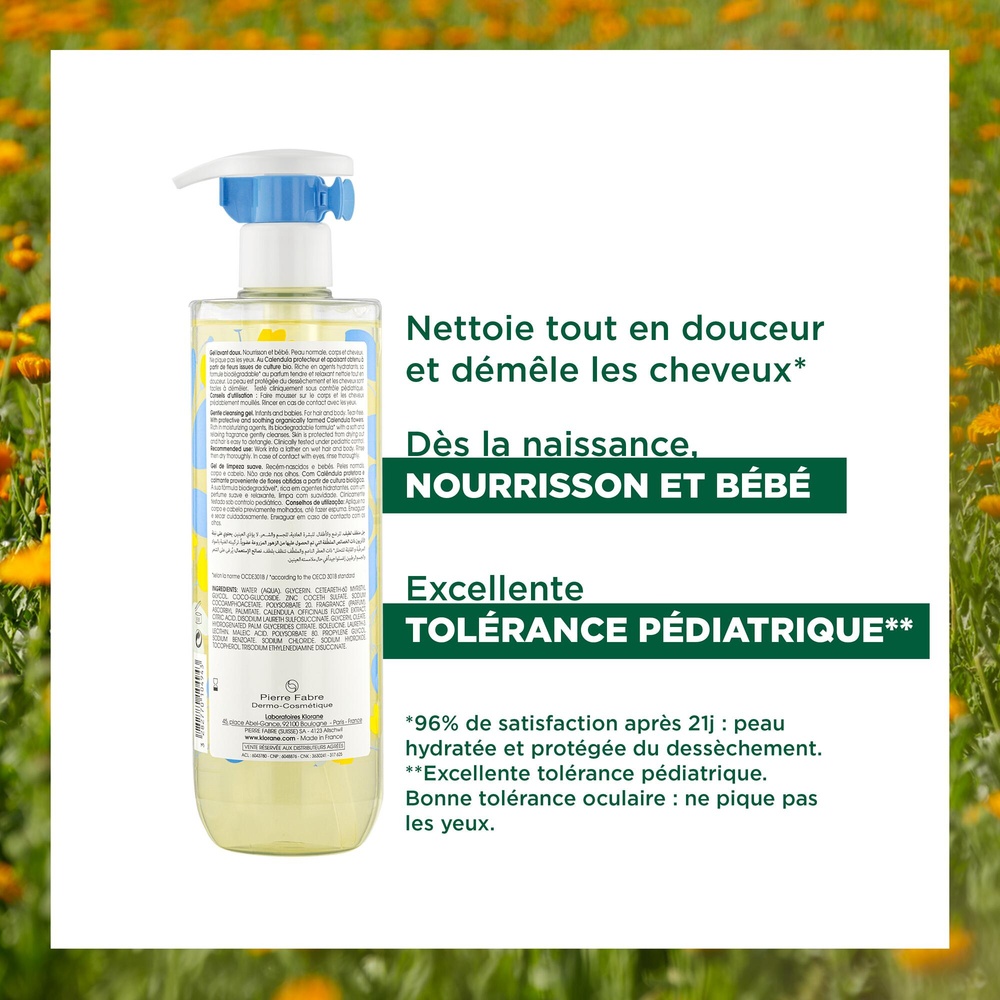 Klorane Bébé Gel lavant doux 500 ml Gel lavant