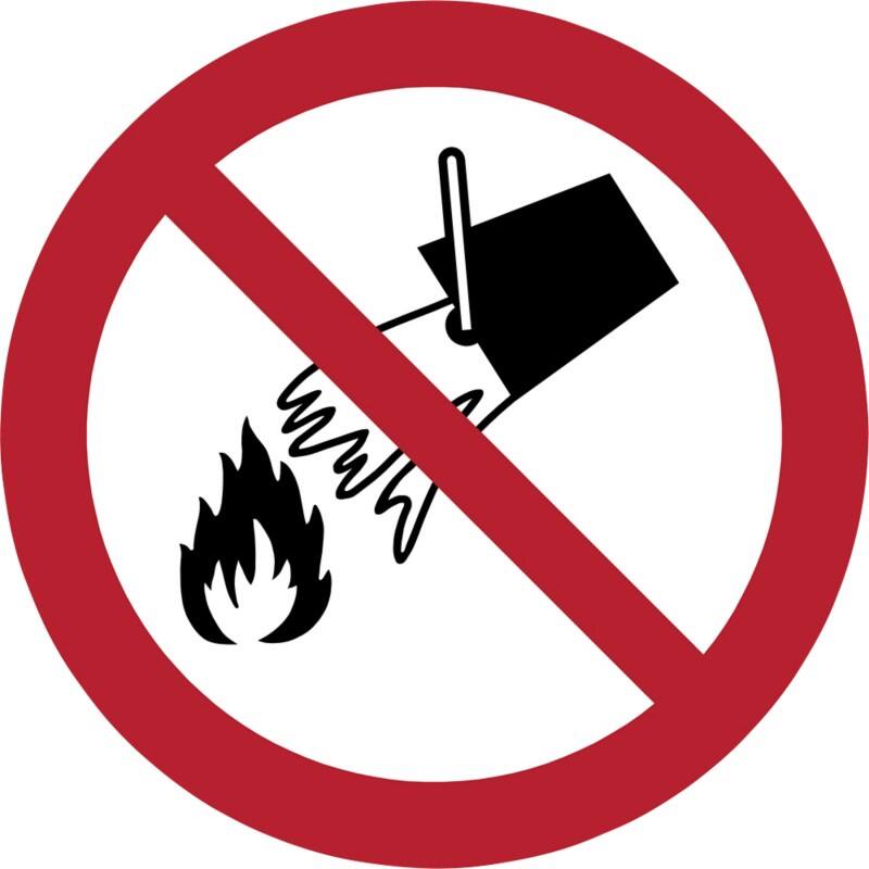Djois Warnschild Mit Wasser löschen verboten Klebstoff, einschraubbar PP (Polypropylen) 10 (B) x 0,14 (H) cm 3 Stück