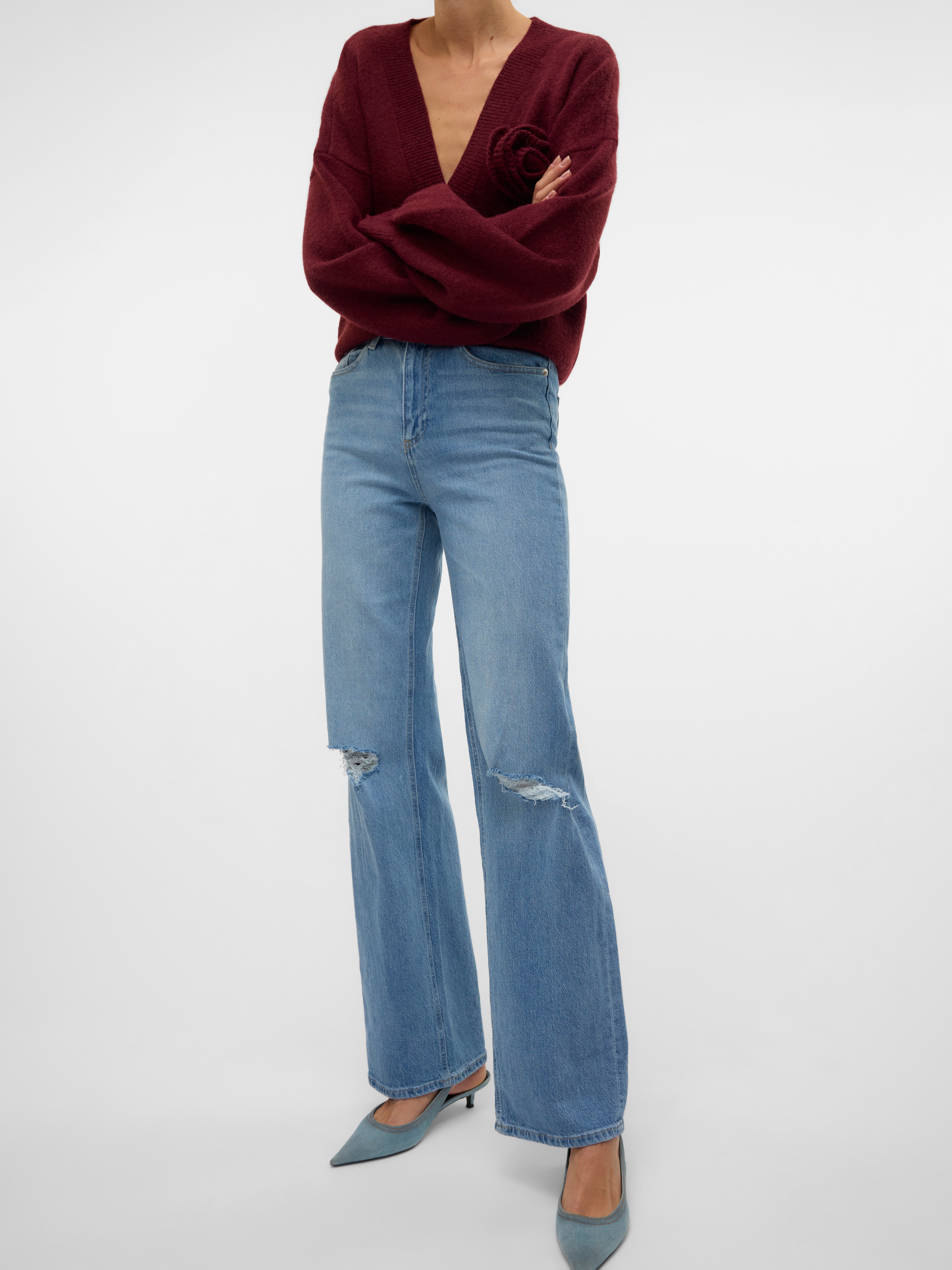 VMTESSA Hohe Taille Weiter Beinschnitt Jeans