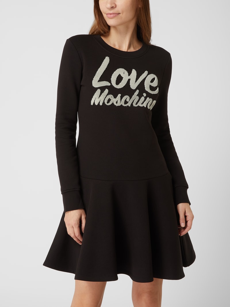Sweatkleid mit Logo in schwarz