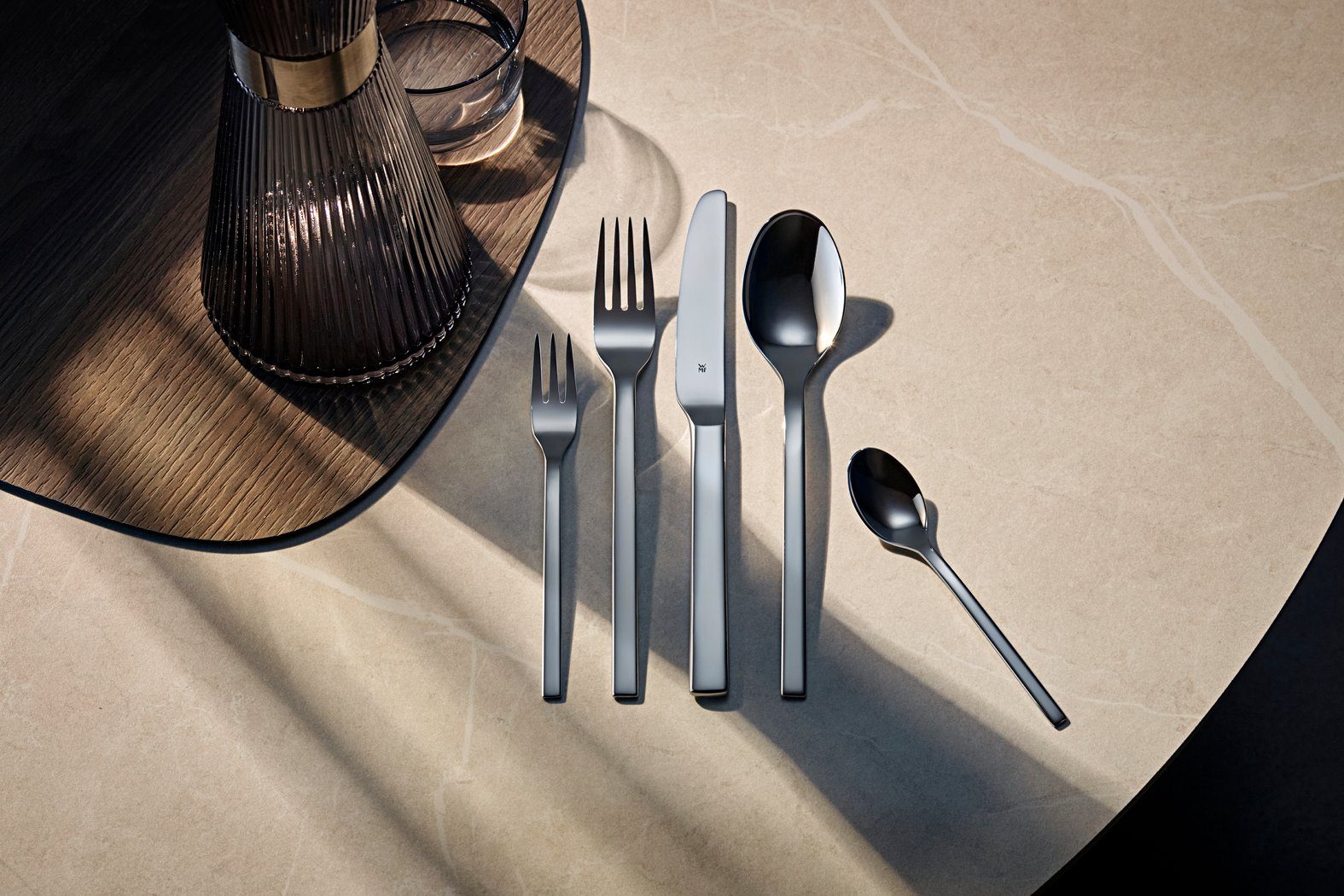 WMF Besteck-Set Tavira, 6 Personen, 30-teilig, Monobloc-Messer, Cromargan Edelstahl poliert