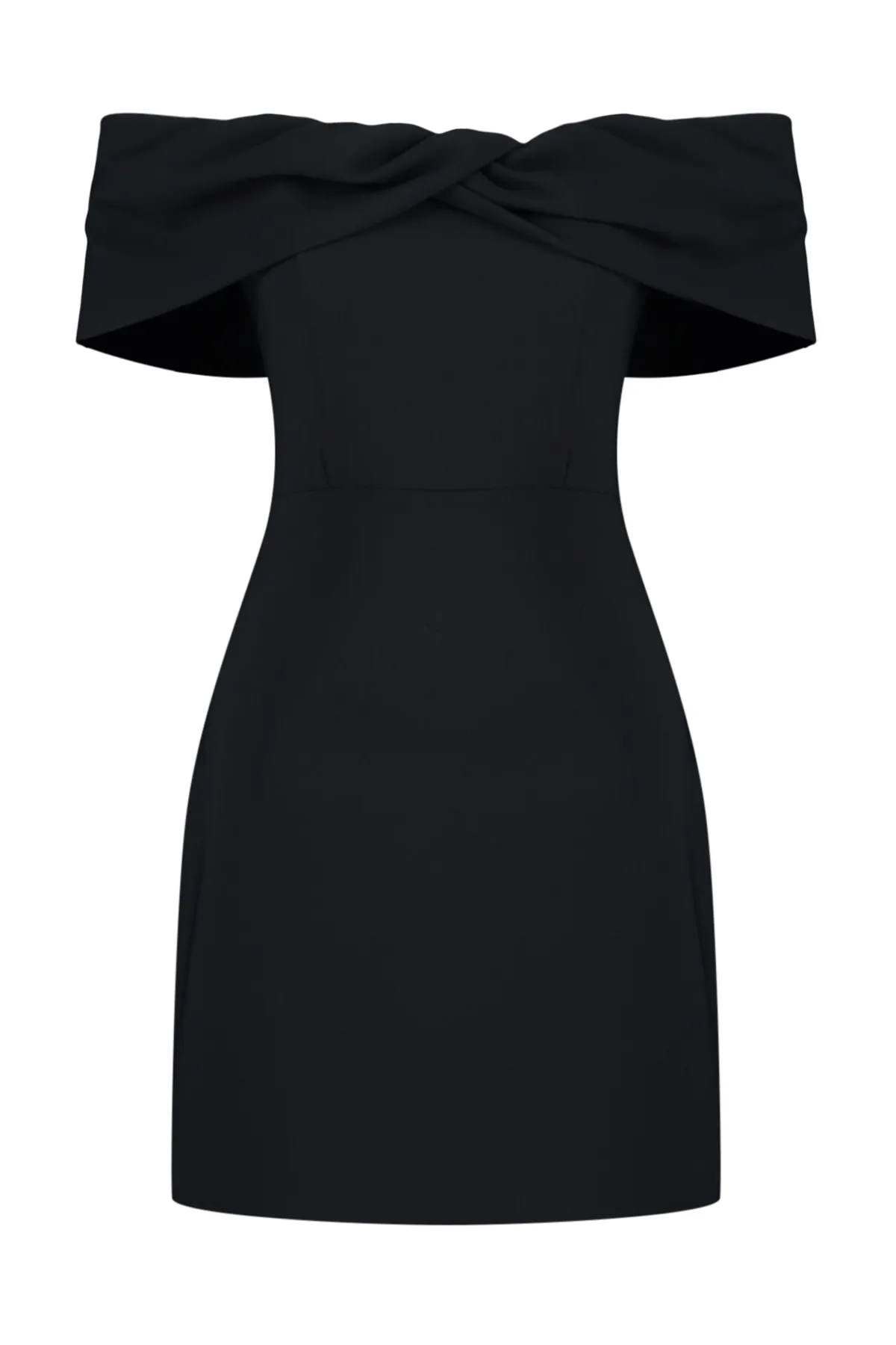 Trendyol Collection  Schwarzer Carmenkragen - Elegantes Abendkleid