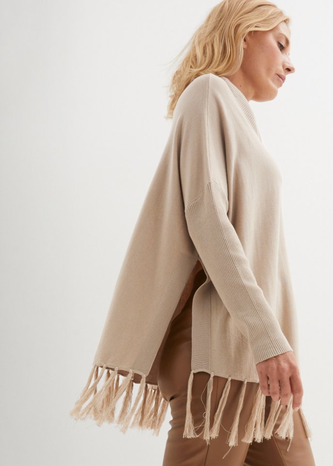 Pullover mit Fransenkante