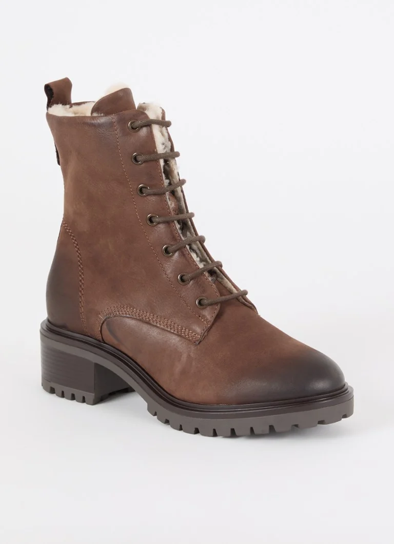 Dune London  Paniz veterboot van nubuck met teddy voering