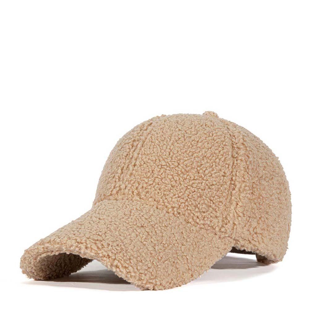 DRSEON Baseball Cap Winter Baseballmütze Teddy Wool Faux Lambswool Hip Hop Mütze